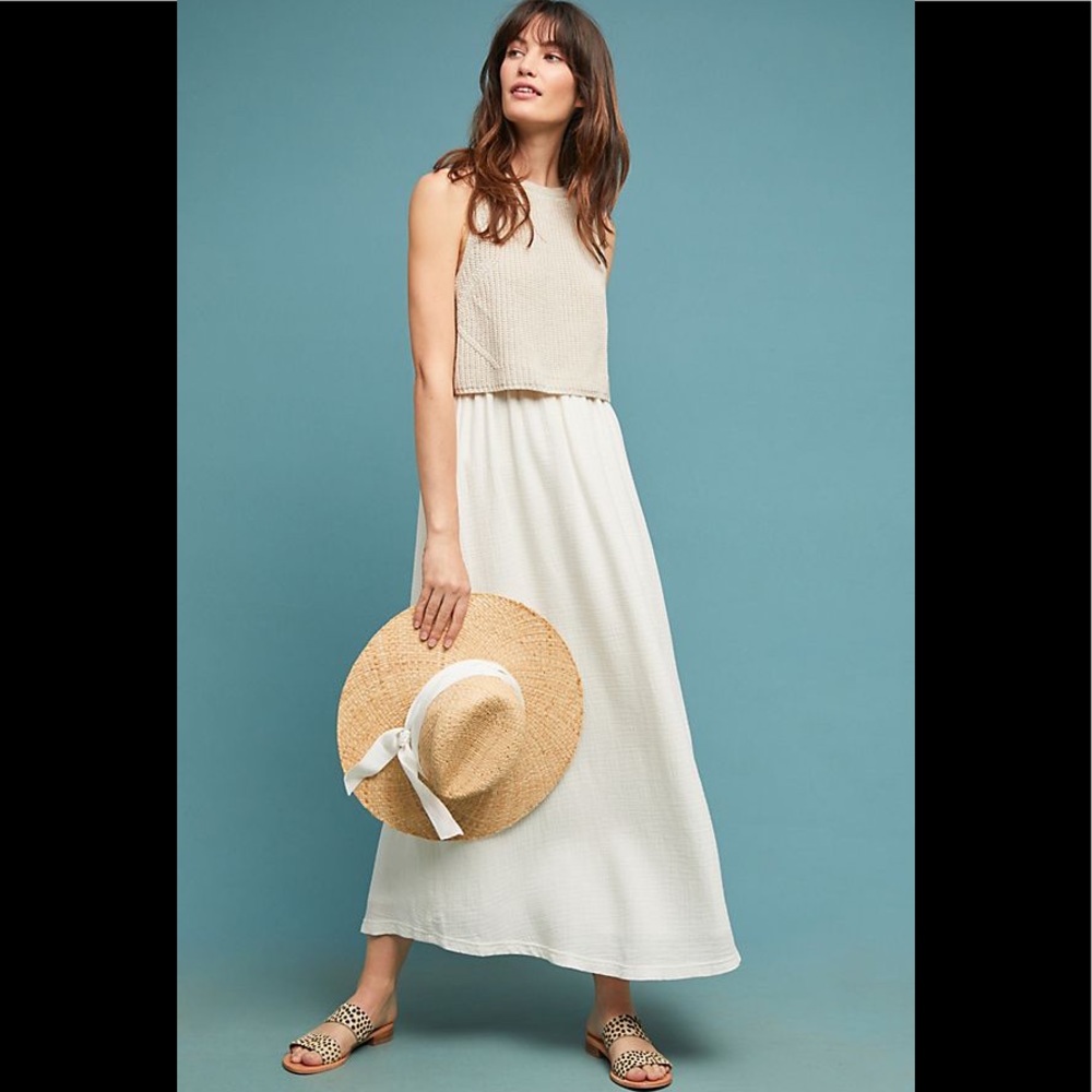 Anthropologie Layered Sweater Maxi Dress